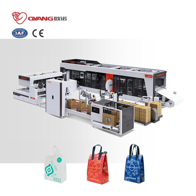 OYANG Machinery TECH 26 Máquina automática para fabricar bolsas tipo caja no tejidas con asa en línea