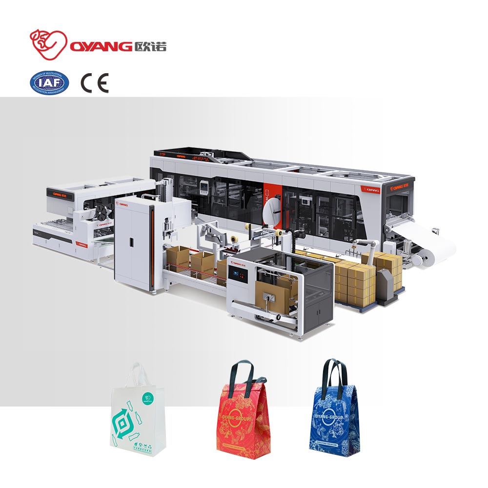 OYANG Machinery TECH 26 Máquina automática para fabricar bolsas tipo caja no tejidas con asa en línea
