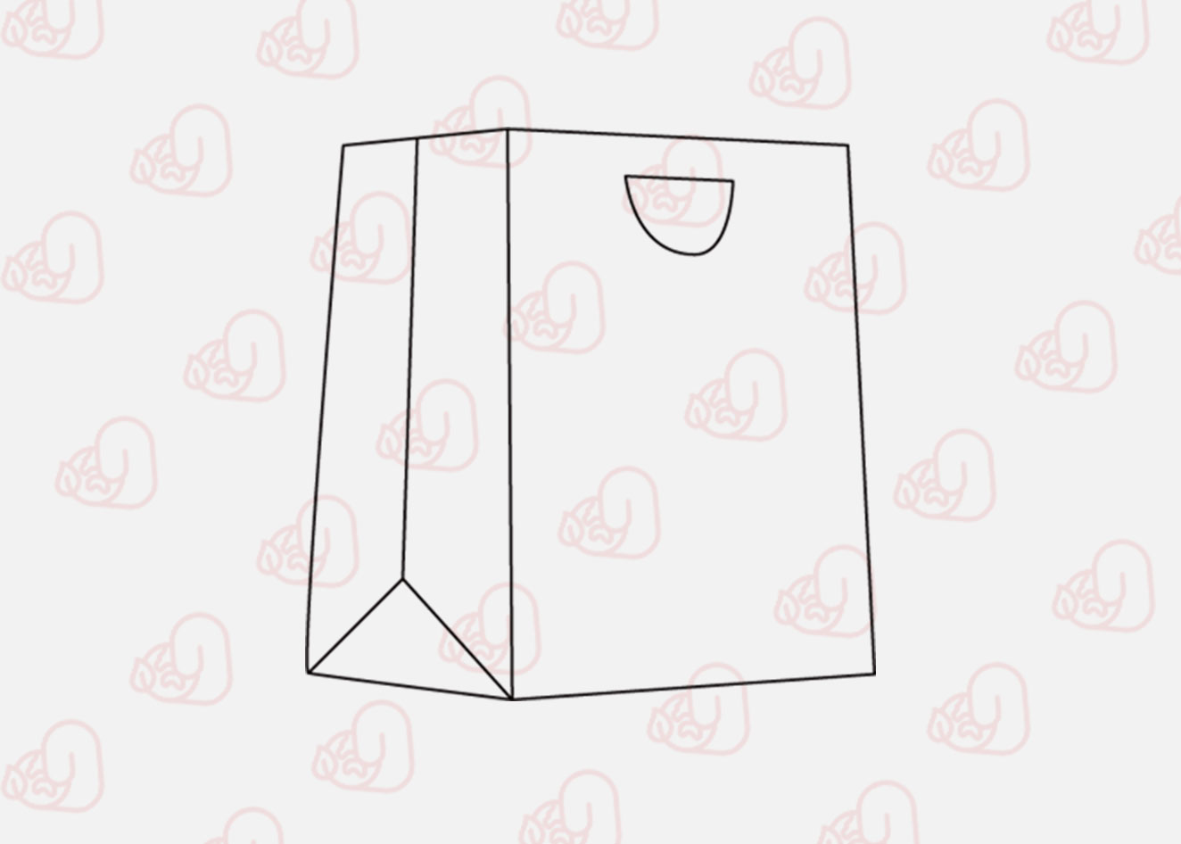 Modelos de bolsa de papel con corte en D