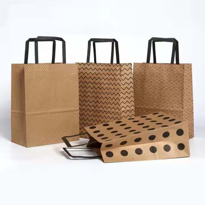 Máquina automática de bolsas de papel inferior cuadradas alimentadas con rollo con manija plana