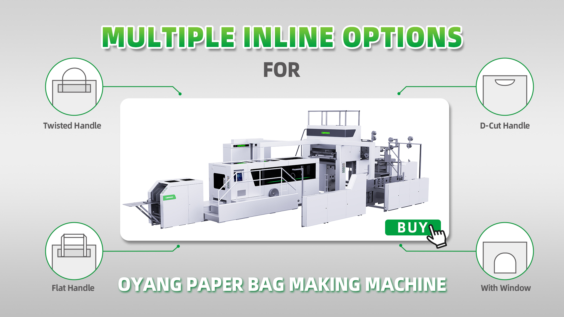 Múltiples opciones en línea para la máquina para fabricar bolsas de papel OYANG 